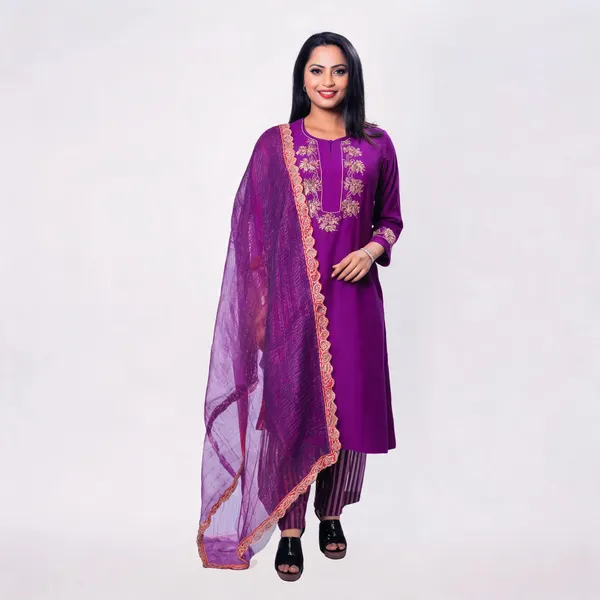 Purple_Chanderi_Straight_Fit_Embroidered_Kurta_Set_For_Women