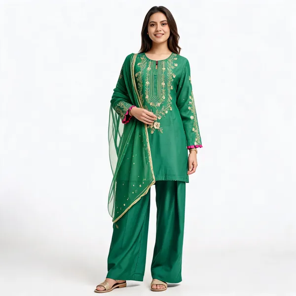 Green_Straight_Fit_Embroidered_Kurta_Set_For_Women
