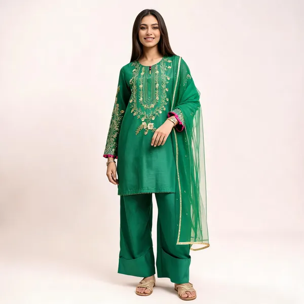 Green_Straight_Fit_Embroidered_Kurta_Set_For_Women