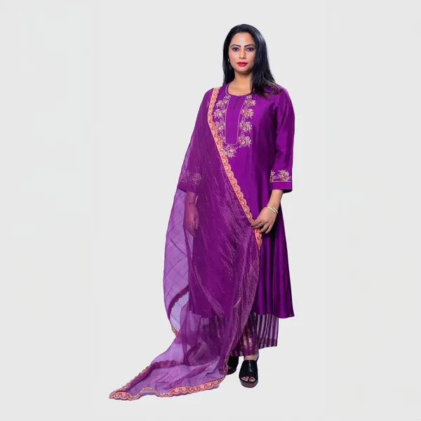 Purple_Chanderi_Straight_Fit_Embroidered_Kurta_Set_For_Women