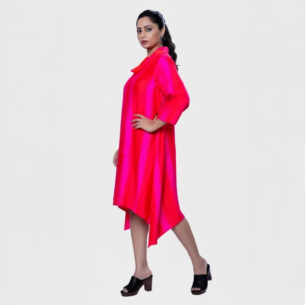 Pink_Silk_Longline_Cowl_Neck_Tunic_For_Women
