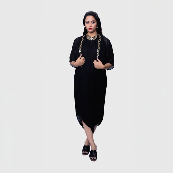 Black_Georgette_Relaxed_Fit_Kaftan_Dress_For_Women