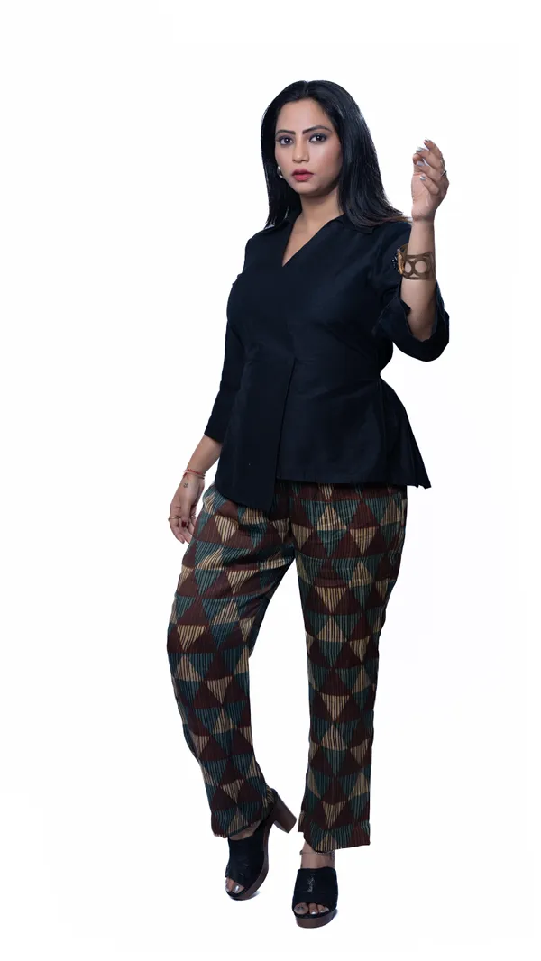 Black_Silk_Ajrakh_Geometric_Print_Co_Ord_Set_For_Women