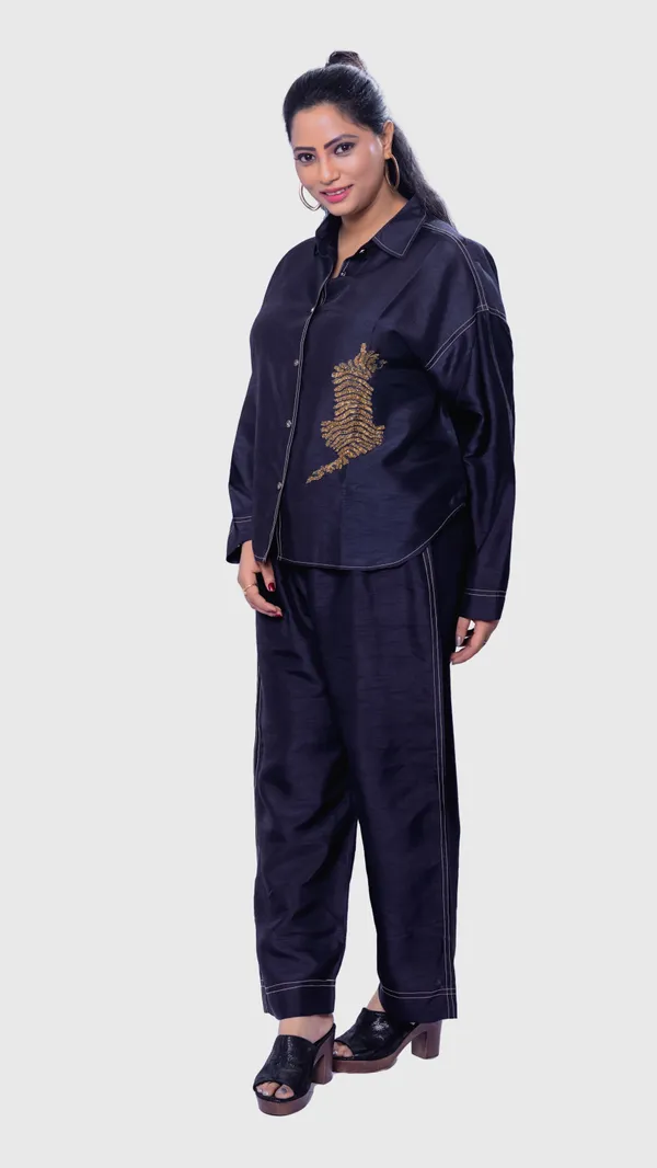 Navy_Dupion_Silk_Relaxed_Fit_Co_Ord_Set_For_Women