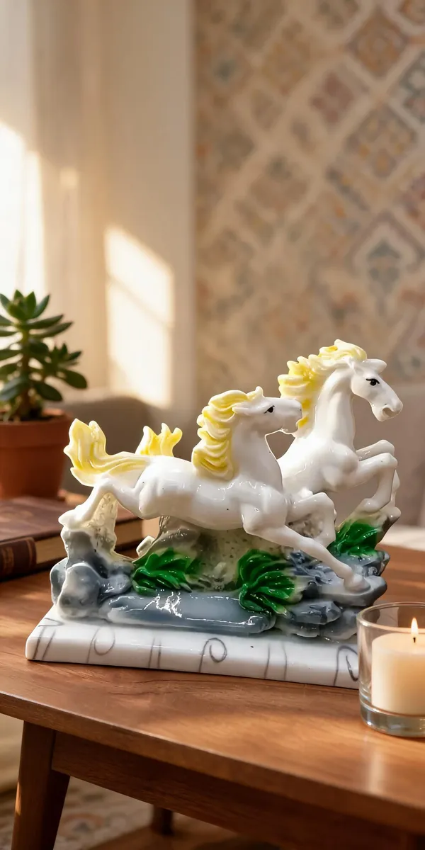 White_Horse_Duo_Decorative_Showpiece