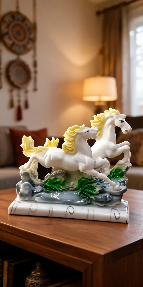 White_Horse_Duo_Decorative_Showpiece