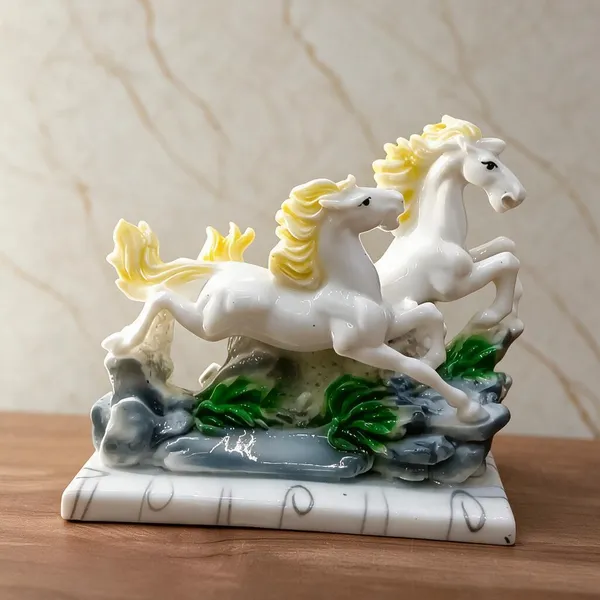 White_Horse_Duo_Decorative_Showpiece
