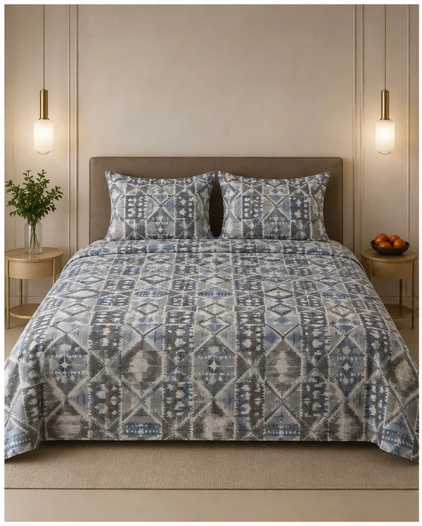 Grey_Modern_Geometric_Print_Bedsheet_Set