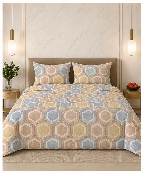 Geometric_Hexagon_Print_Bedsheet_Set