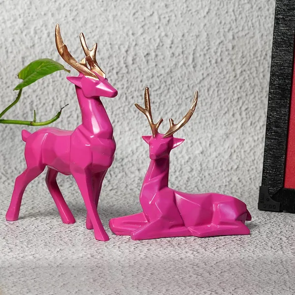 Pink_Deer_Figurine_Set_for_Home_Decor