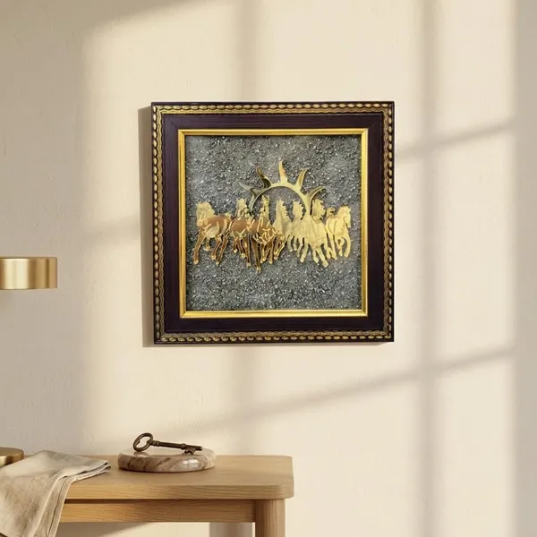 Crystal_Wood_Vastu_Seven_Running_Horses_Pyrite_Decorative_Frame