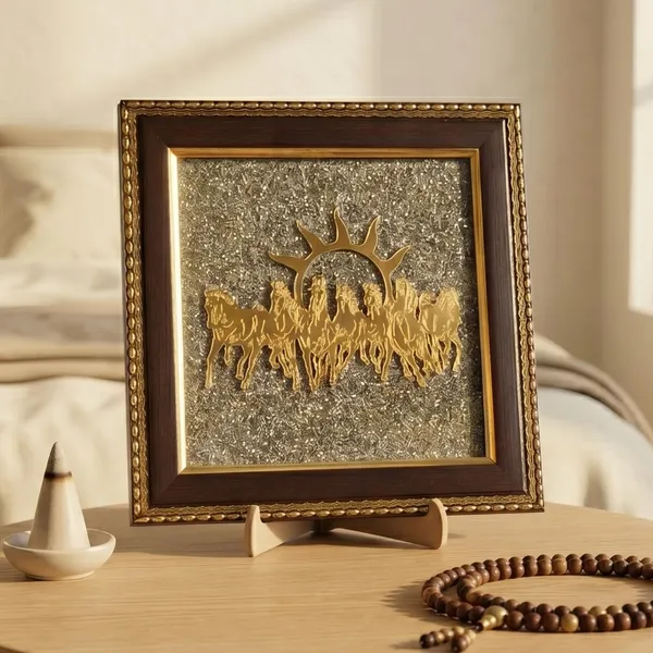 Crystal_Wood_Vastu_Seven_Running_Horses_Pyrite_Decorative_Frame