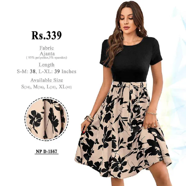Black_Polyester_Floral_Midi_Dress_for_Women