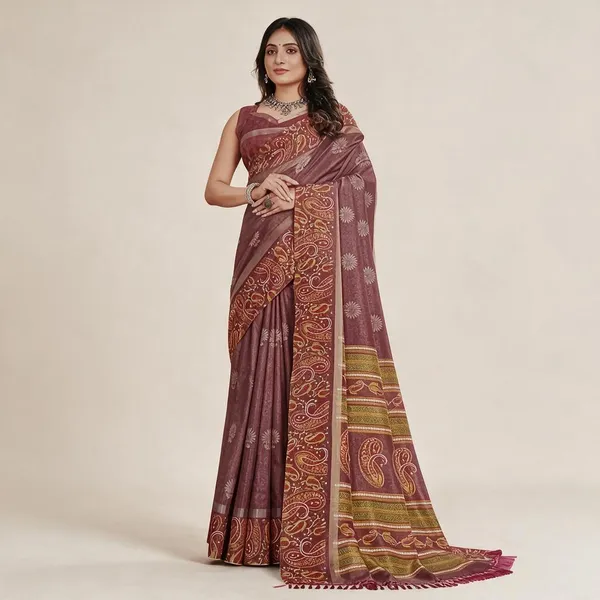 Maroon_Semi_Silk_Paisley_Printed_Saree_For_Women