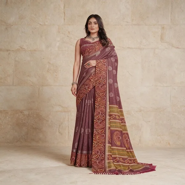 Maroon_Semi_Silk_Paisley_Printed_Saree_For_Women