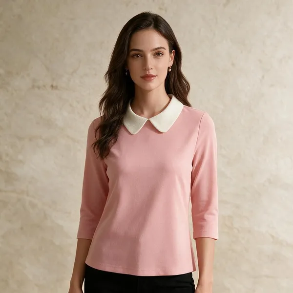 Pink_Polyester_Fit_And_Flare_Dress_For_Women