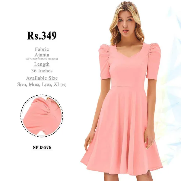 Pink_Polyester_Fit_And_Flare_Dress_for_Women