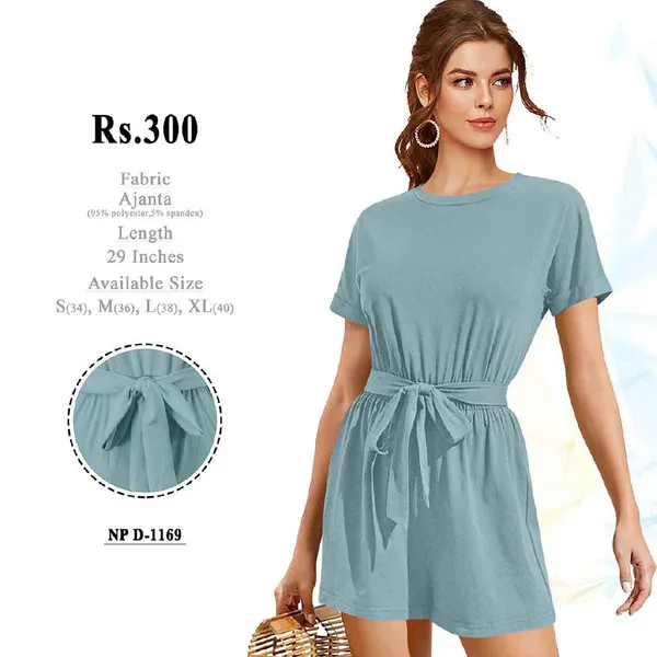 Blue_Ajanta_Tie-Waist_Romper_for_Women