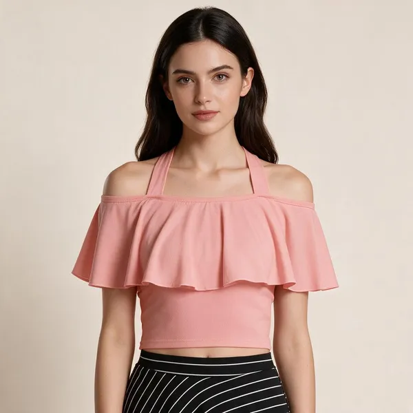Pink_Knitted_Ruffle_Off_Shoulder_Crop_Top_For_Women_-_Pack_of_2