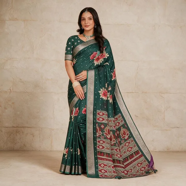 Green_Semi_Silk_Floral_Geometric_Print_Saree_For_Women