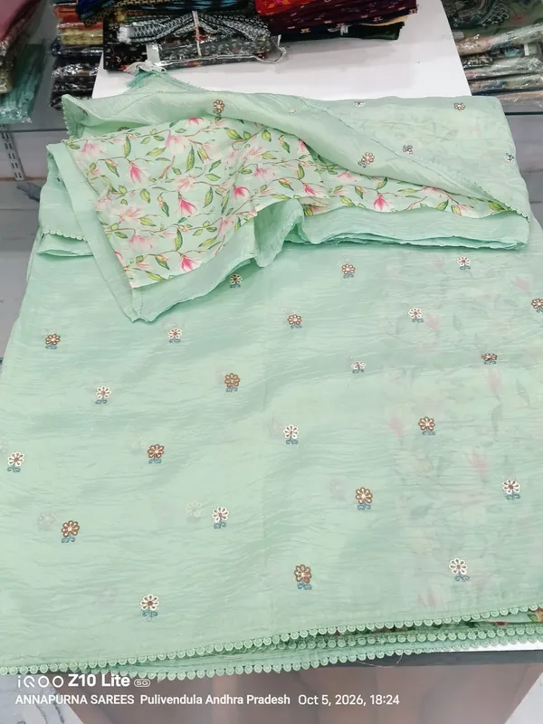 Mint_Green_Floral_Printed_Saree_For_Women