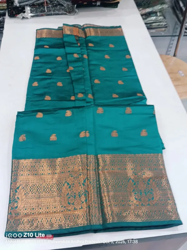 Teal_Zari_Woven_Saree_for_Women
