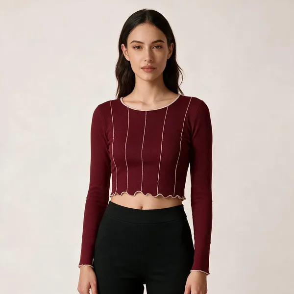 Maroon_Knitted_Full_Sleeve_Ruffled_Crop_Top_For_Women_-_Pack_of_2