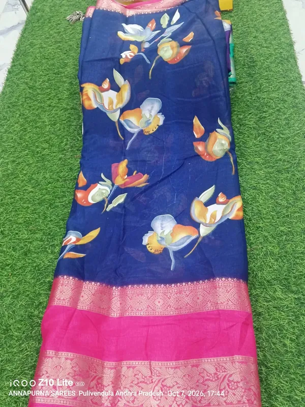 Blue_Floral_Print_Saree_for_Women