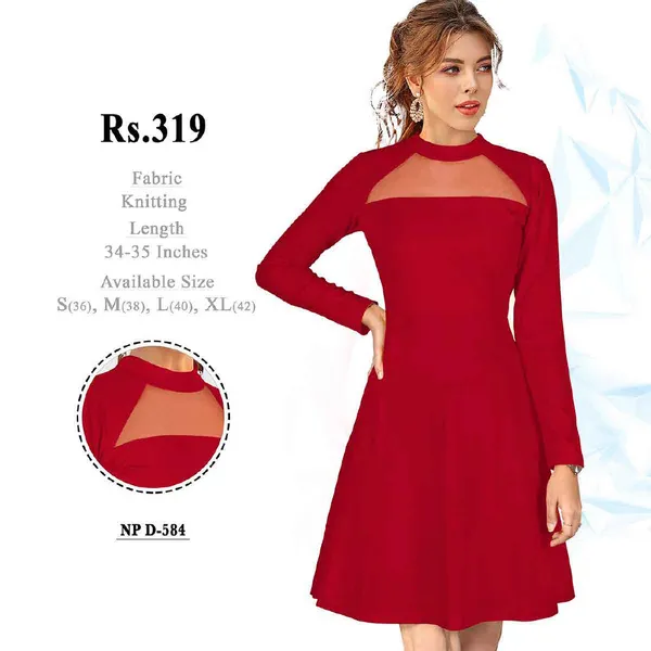 Red_Knitted_Fit_And_Flare_Dress_For_Women