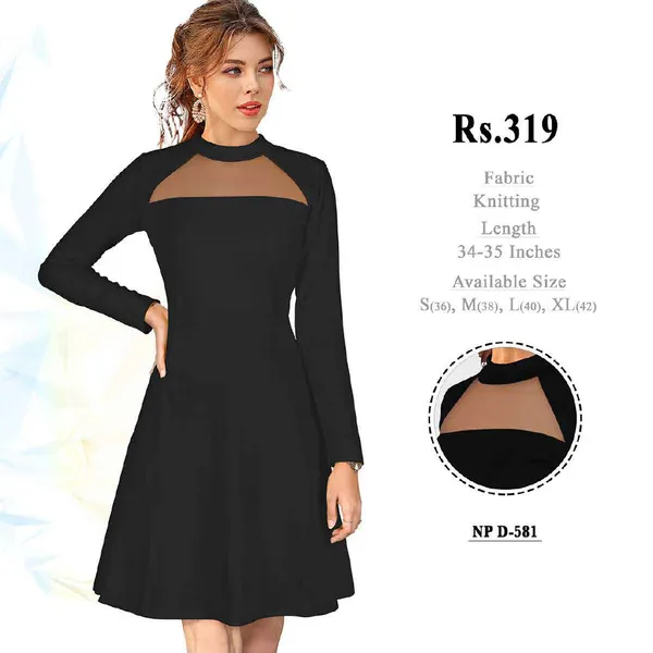Black_Knitted_Fit_And_Flare_Dress_for_Women