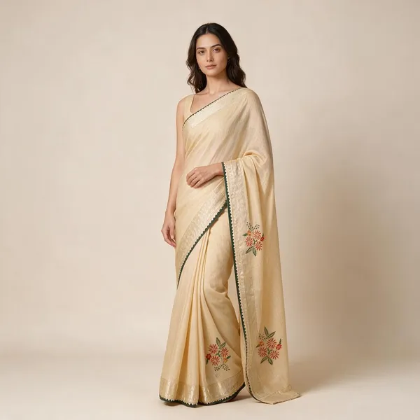 Beige_Semi_Silk_Floral_Embroidered_Saree_For_Women