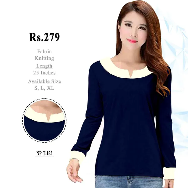 Navy_Knitted_Long_Sleeve_Top_for_Women
