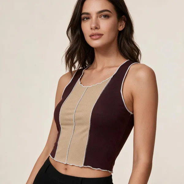 Brown_Knitted_Colorblock_Sleeveless_Crop_Top_For_Women_-_Pack_of_2