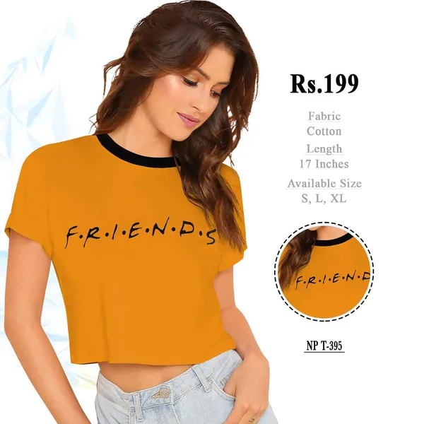 Orange_Cotton_Cropped_T-Shirt_for_Women