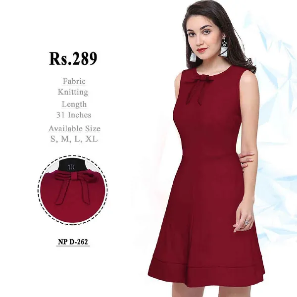 Maroon_Knitted_Fit_And_Flare_Dress_for_Women