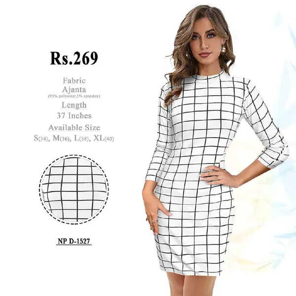 White_Polyester_Bodycon_Dress_for_Women