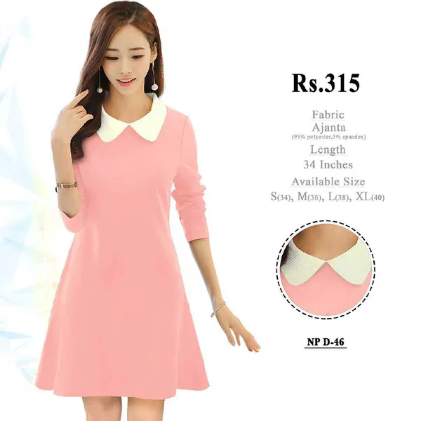 Pink_Polyester_Fit_And_Flare_Dress_for_Women