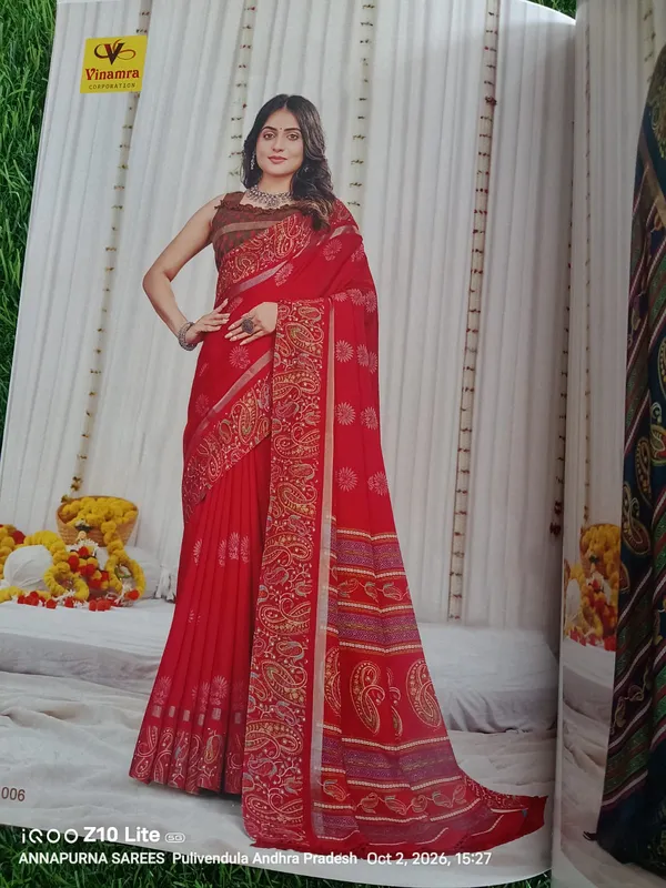 Red_Printed_Saree_For_Women