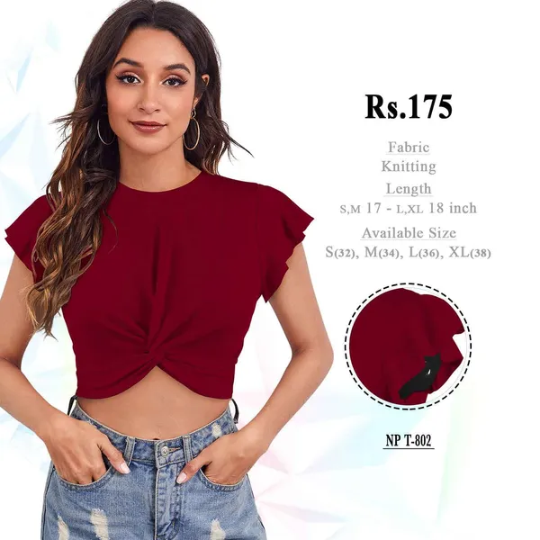 Maroon_Knitted_Twist_Front_Crop_Top_for_Women