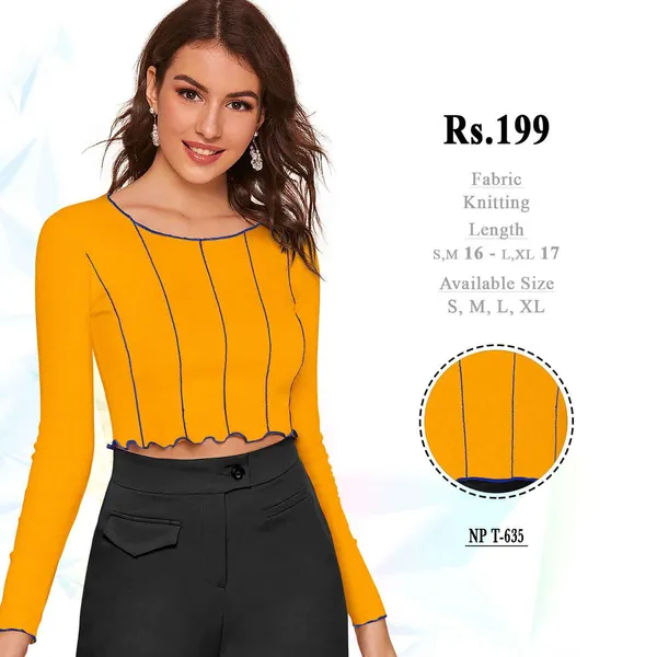 Yellow_Knitted_Slim_Fit_Crop_Top_for_Women