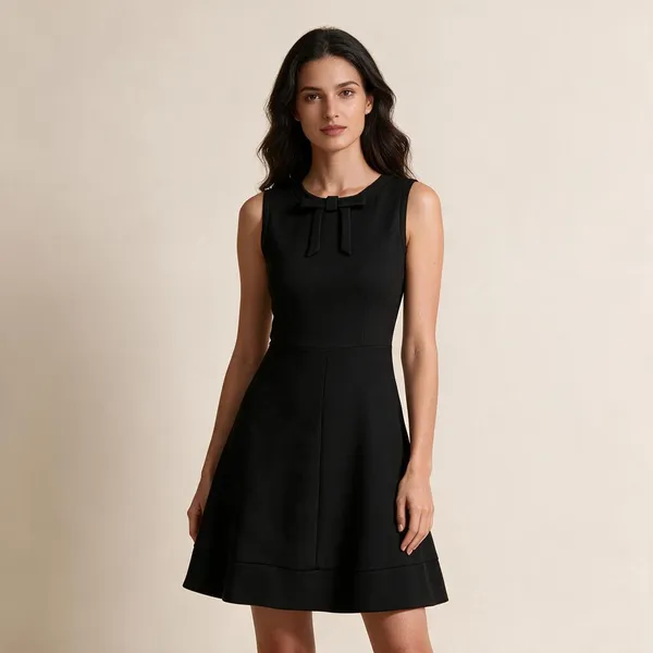 Black_Knit_Sleeveless_Fit_And_Flare_Dress_For_Women