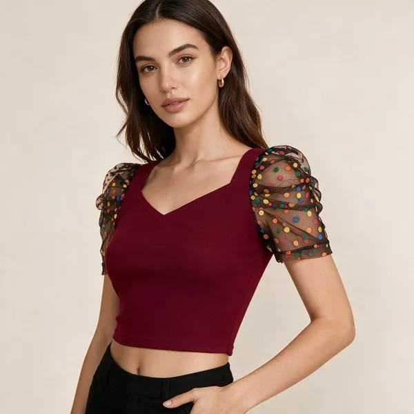 Burgundy_Knitted_Cropped_Top_For_Women_-_Pack_of_2