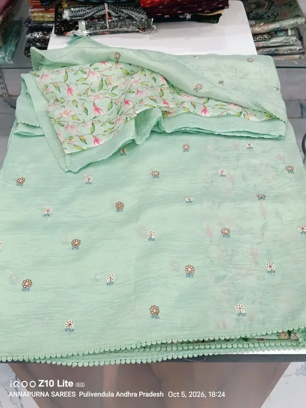 Mint_Green_Floral_Printed_Saree_For_Women