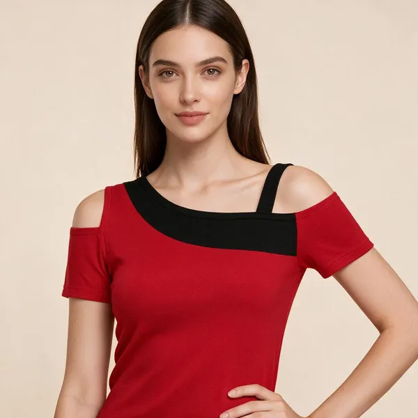 Red_Knitted_Cold_Shoulder_Crop_Top_For_Women_-_Pack_of_2