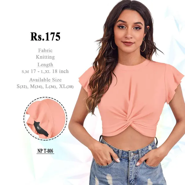 Peach_Knitted_Crop_Fit_Top_for_Women