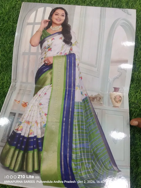 White_Floral_Print_Saree_for_Women