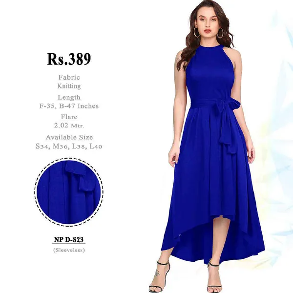 Blue_Knitted_High_Low_Dress_for_Women