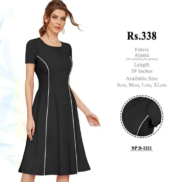 Black_Polyester_Fit_And_Flare_Dress_For_Women