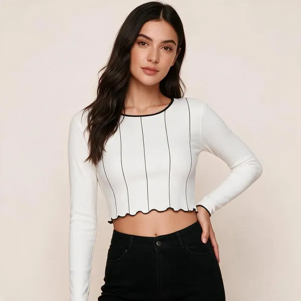 White_Knit_Fitted_Full_Sleeve_Crop_Top_For_Women_-_Pack_of_2