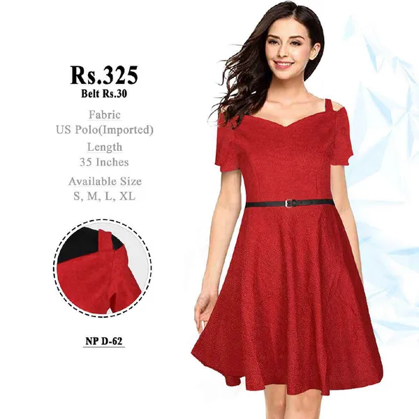 Red_US_Polo_Fit_And_Flare_Dress_for_Women